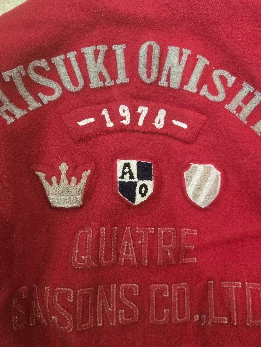 Vtg Atsuki Onishi Quatre Saisons Leather Varsity Jacket Red Black Japan Size M